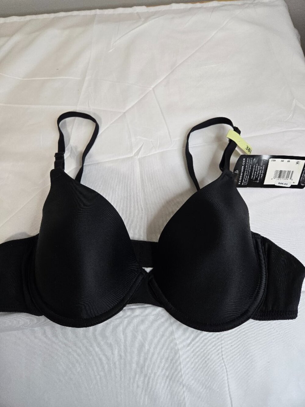 Maidenform 38B black T-shirt front adjustable straps 4 way stretch cup bra